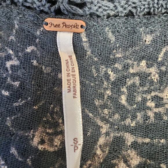 Free People Mandolin Crochet High Neck Tank Top‎ Charcoal Size S - Picture 7 of 9